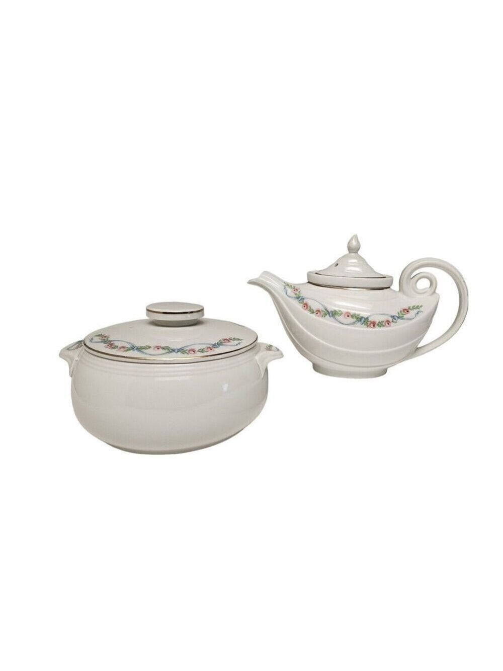 Blue Bouquet by HALL Aladdin Teapot & Lid w/Infuser & 2.5 Qt Casserole Dish Set